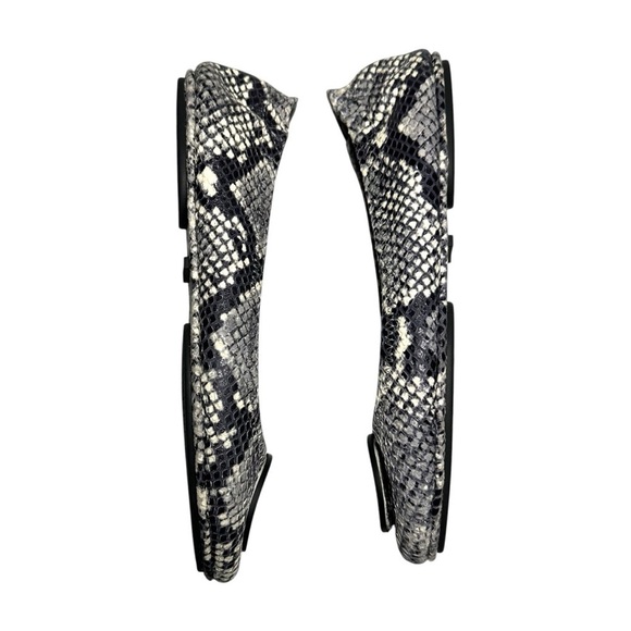 Tory Burch Tri Color Python Embossed Leather Minnie Flats Size 8.5 Animal Print - Picture 7 of 16